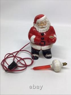 Vintage 1940's Light Up Santa Tabletop Figurine Tested Works