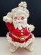 Vintage 1950's Napco Spaghetti Trim Santa Claus Candy Bowl Withorig Mfg Sticker