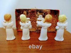 Vintage 1950s 1960s Angel NOEL Candleholders in Box Japan Figurine