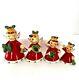 Vintage 1950s Napco Japan Noel Girl Angel Bell Figurine Ornaments Set Of 4