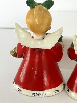 Vintage 1950s NAPCO JAPAN NOEL Girl Angel Bell Figurine Ornaments Set Of 4