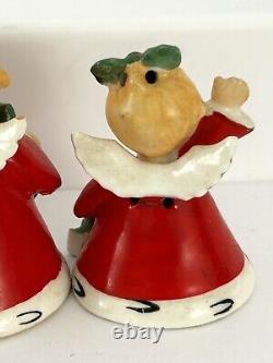 Vintage 1950s NAPCO JAPAN NOEL Girl Angel Bell Figurine Ornaments Set Of 4