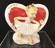 Vintage 1950s Napco Girl L Heart Planter Valentine Sweet Heart Rare Japan S719b