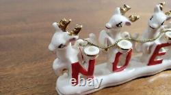 Vintage 1950s RELCO Japan 11 N-O-E-L Santa Sleigh Reindeer Candle Holder Noel