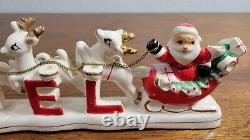 Vintage 1950s RELCO Japan 11 N-O-E-L Santa Sleigh Reindeer Candle Holder Noel