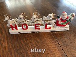Vintage 1950s Relco Christmas Santa and Sleigh NOEL Candle Holder