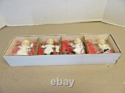 Vintage 1956 Napco NOEL Angel Candle Holders Happy Yuletide Quartet NEW