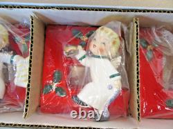 Vintage 1956 Napco NOEL Angel Candle Holders Happy Yuletide Quartet NEW