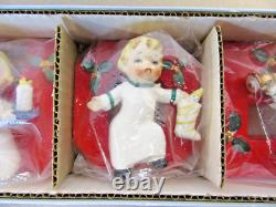 Vintage 1956 Napco NOEL Angel Candle Holders Happy Yuletide Quartet NEW