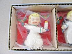 Vintage 1956 Napco NOEL Angel Candle Holders Happy Yuletide Quartet NEW