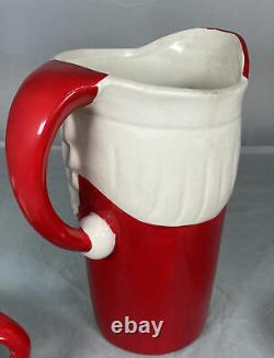 Vintage 1959 Holt Howard Winking Santa Pitcher and Mug Complete Set