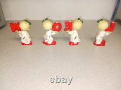 Vintage 1959 NAPCO NOEL Angel Children Ceramic Candle Holders Christmas Angels