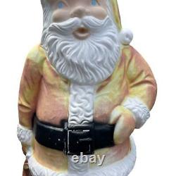 Vintage 1960s Beco Santa Claus Blow Mold Toy Sack Lights Up Christmas Decor 5 FT