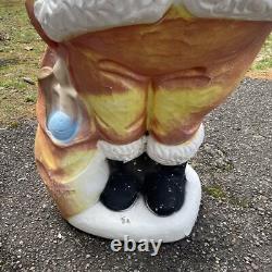 Vintage 1960s Beco Santa Claus Blow Mold Toy Sack Lights Up Christmas Decor 5 FT