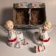 Vintage 1961 Holt Howard Rare Christmas Boy Angel Candle Holders Japan Kitschy