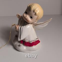 Vintage 1961 Holt Howard RARE Christmas Boy Angel Candle Holders JAPAN Kitschy