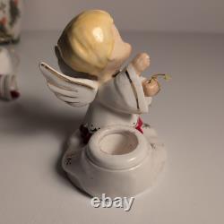 Vintage 1961 Holt Howard RARE Christmas Boy Angel Candle Holders JAPAN Kitschy