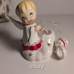 Vintage 1961 Holt Howard RARE Christmas Boy Angel Candle Holders JAPAN Kitschy