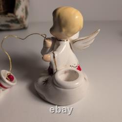 Vintage 1961 Holt Howard RARE Christmas Boy Angel Candle Holders JAPAN Kitschy