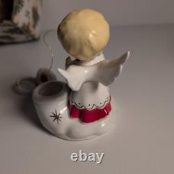 Vintage 1961 Holt Howard RARE Christmas Boy Angel Candle Holders JAPAN Kitschy