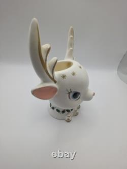 Vintage 1962 Napco Christmas Rudolph Reindeer Head Vase Planter ICX-5477