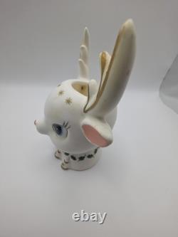 Vintage 1962 Napco Christmas Rudolph Reindeer Head Vase Planter ICX-5477