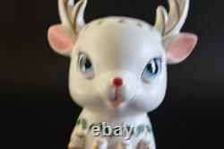 Vintage 1962 Napco Christmas Rudolph Reindeer Head Vase Planter ICX-5477