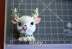 Vintage 1962 Napco Christmas Rudolph Reindeer Head Vase Planter ICX-5477
