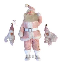 Vintage 1963 Pink Harold Gale Santa Claus Doll Christmas Holiday Shabby Romantic