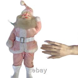 Vintage 1963 Pink Harold Gale Santa Claus Doll Christmas Holiday Shabby Romantic