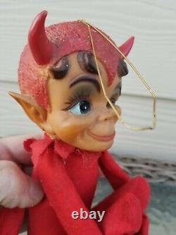Vintage 1967 KAMAR Japan BAD DEVIL ELF KNEE HUGGER Christmas Doll Ornament