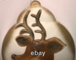 Vintage 1972 Union Products Lighted Rudolph Reindeer Ornament Blow Mold- RARE
