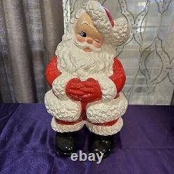 Vintage 1980's Christmas Mr. & Mrs. Santa Claus Ceramic Figurines Atlantic Mold