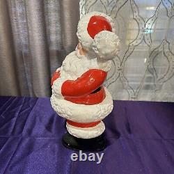 Vintage 1980's Christmas Mr. & Mrs. Santa Claus Ceramic Figurines Atlantic Mold