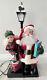 Vintage 1993 Holiday Creations Animated Dancing Santa, Girl Lighted Lamp Post