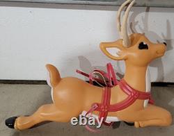 Vintage 1999Reindeer Blow Mold Grand Venture Christmas Lighted Reigns & Antlers