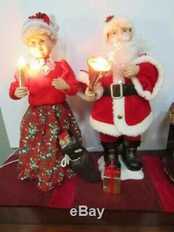 Vintage 24 Mr & Mrs Santa Claus Telco Animated Illuminated Motionette