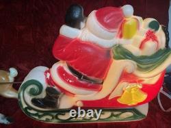 Vintage 24 Santa And Reindeer Empire Made In U. S. A! Blowmold 1970