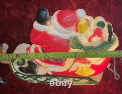 Vintage 24 Santa And Reindeer Empire Made In U. S. A! Blowmold 1970