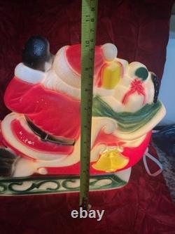 Vintage 24 Santa And Reindeer Empire Made In U. S. A! Blowmold 1970
