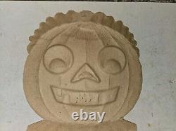 Vintage 30s/40s German Halloween Embossed Diecut 16 Pumpkin Head Woman Lady, Cat