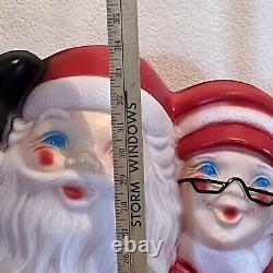 Vintage 34 SANTA & MRS CLAUS Light Up BLOW MOLD Empire 1978