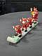 Vintage 4 Plastic Santa Horn Elf Candy Container Ornament On Sleigh Rosbro Rosen