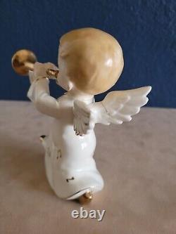 Vintage 4 Porcelain Angels With Instruments Japan Christmas