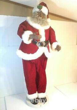 Vintage 5 Foot Tall African American Santa Claus Musical (Animated Non Working)