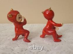Vintage 50s 60s Japan Halloween Devil Pixie Candle Stick Huggers