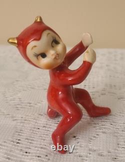 Vintage 50s 60s Japan Halloween Devil Pixie Candle Stick Huggers