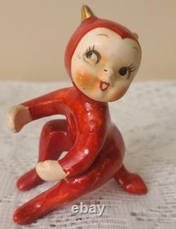 Vintage 50s 60s Japan Halloween Devil Pixie Candle Stick Huggers