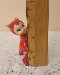 Vintage 50s 60s Japan Halloween Devil Pixie Candle Stick Huggers