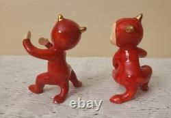 Vintage 50s 60s Japan Halloween Devil Pixie Candle Stick Huggers